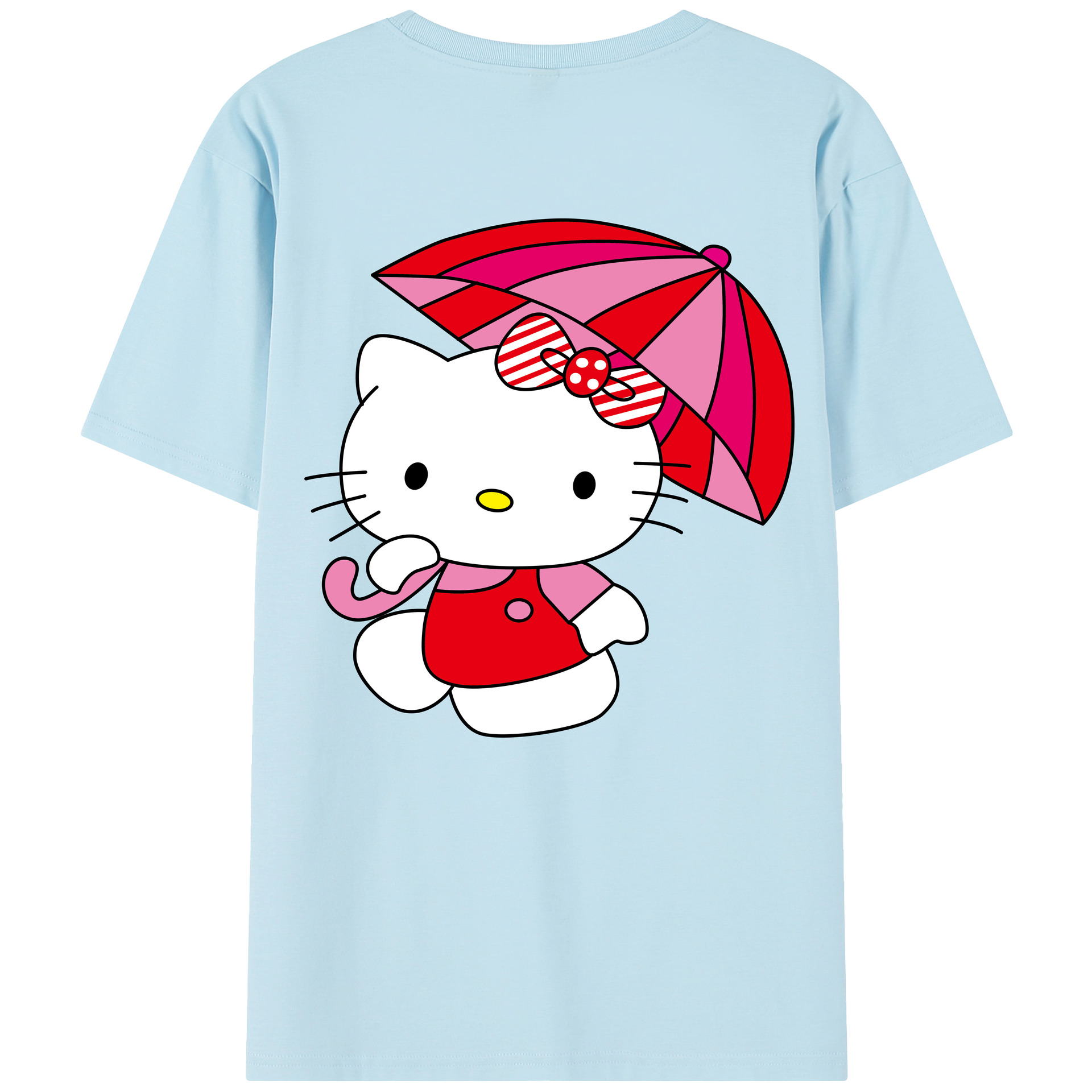 （画像用） Hello Kitty ハローキティ 綿100％半袖Tシャツ（背面プリント）